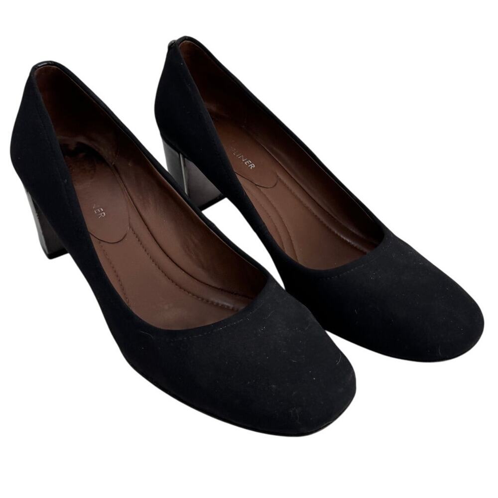 Women's Donald PlinerMatte Black Block Heel Round Toe Pump Classic 10M